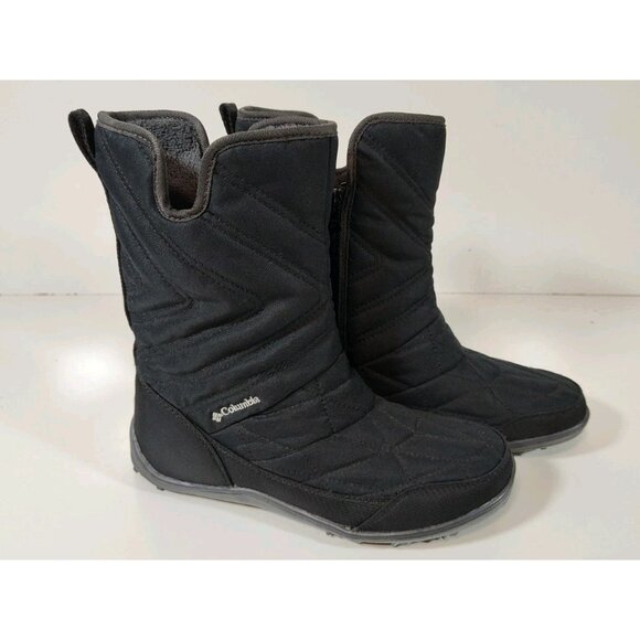 Columbia Minx Slip III Snow Boots Black Waterproof Women's 7 BL5959-010 Zip - Picture 1 of 11